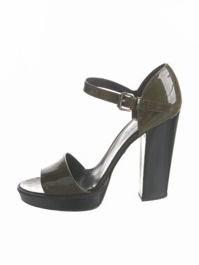 Prada Olive Ankle-Strap Platform Heel